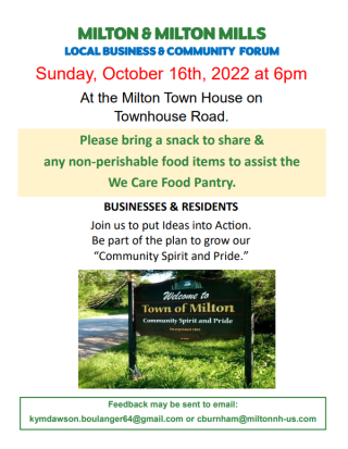 Milton & Milton Mills Local Business & Community Forum  